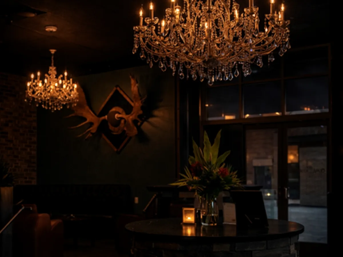 Moody lounge seating inside Glow